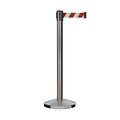 Montour Line Stanchion Belt Barrier Sat.Steel Post 13ft. Rd/Wh Belt M630-SS-RWD-130